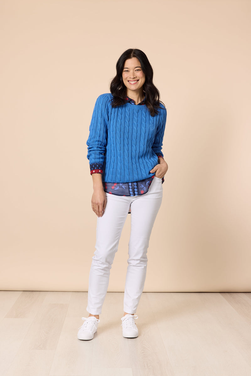 Load image into Gallery viewer, Gordon Smith Hampton Cable Jumper - Cobalt
