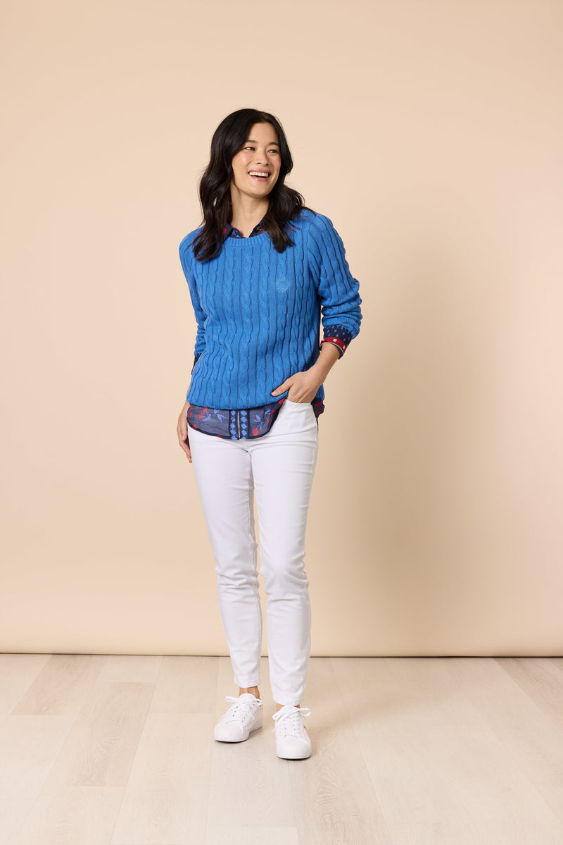 Load image into Gallery viewer, Gordon Smith Hampton Cable Jumper - Cobalt
