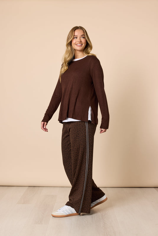 Threadz Womens Alicia 2 in 1 Top - Coffee