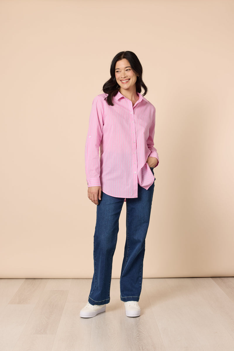 Load image into Gallery viewer, Gordon Smith Womens Savannah Stripe Shirt - Pink
