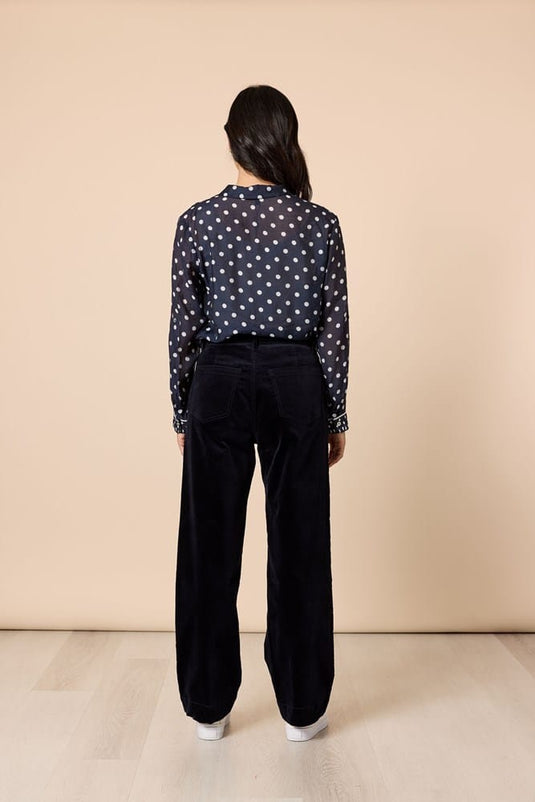 Gordon Smith Aurora Spot Sheer Shirt - Navy/White