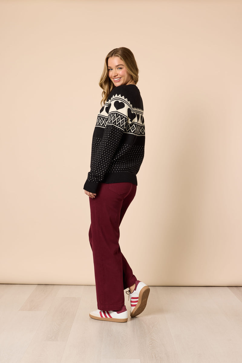 Load image into Gallery viewer, Threadz Womens Aspen Hearts Knit
