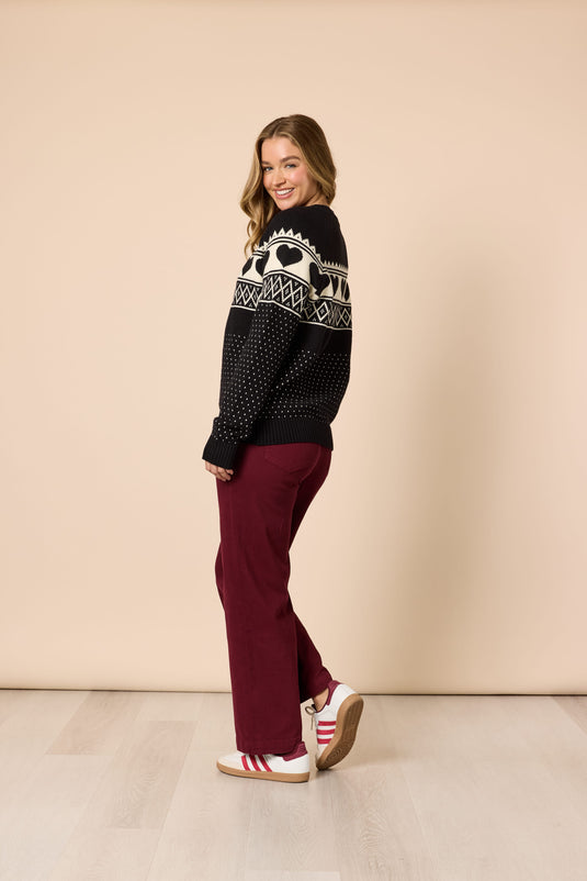 Threadz Womens Aspen Hearts Knit