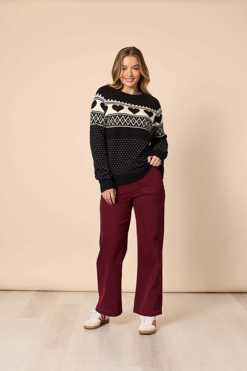 Load image into Gallery viewer, Threadz Womens Aspen Hearts Knit
