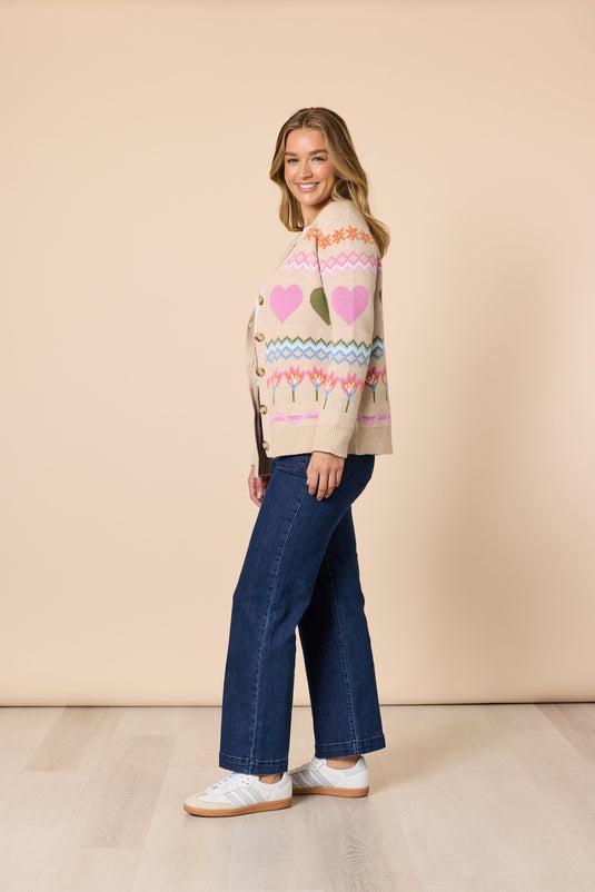 Threadz Womens Carpenter Wide Leg Pull on Jean - Dark Denim