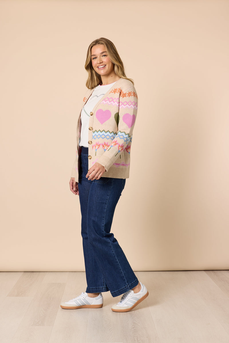 Load image into Gallery viewer, Threadz Womens Carpenter Wide Leg Pull on Jean - Dark Denim
