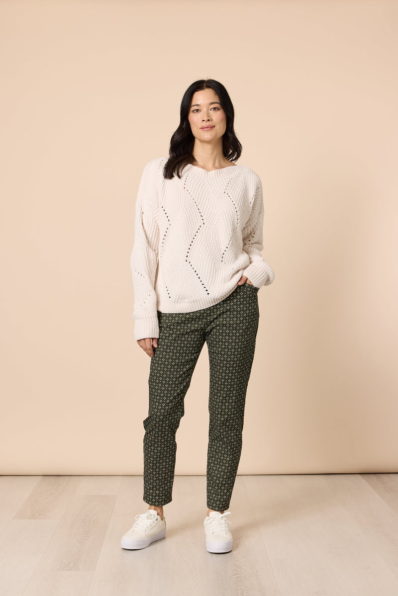 Load image into Gallery viewer, Gordon Smith Womens Kelly Print Pant - Khaki
