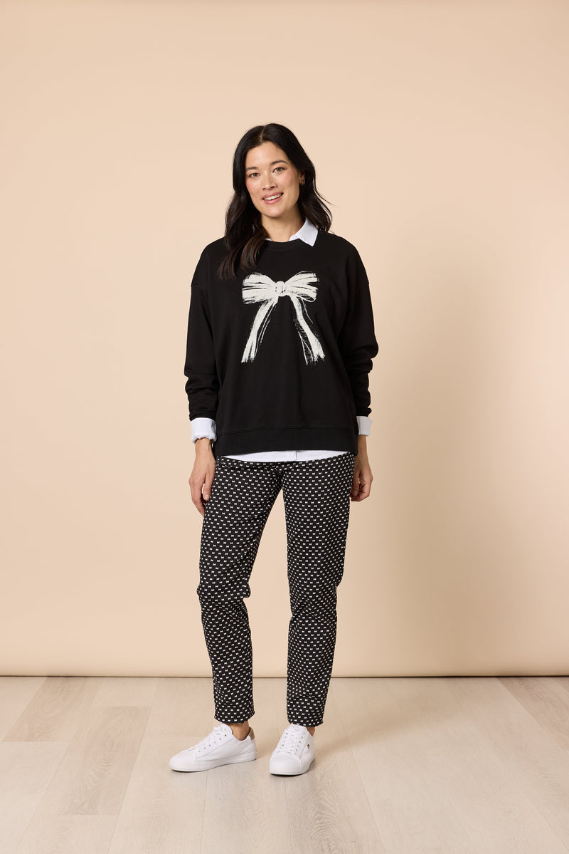 Load image into Gallery viewer, Gordon Smith Womens Bow Tie Print Slim Leg Pant
