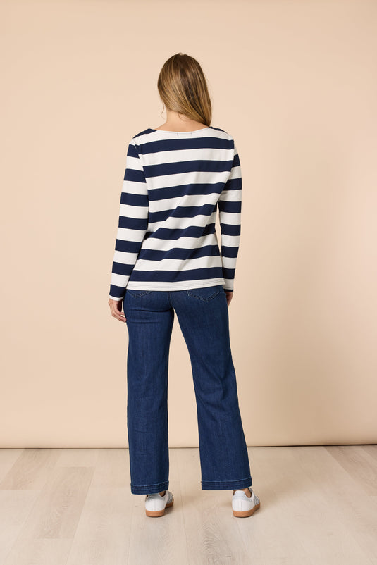 Threadz Womens From The Heart Stripe Tee