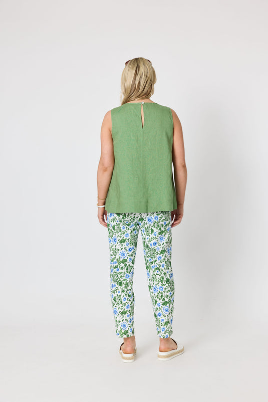 Gordon Smith Womens Bayside Floral Print Slim Leg Pant - Fern Multi