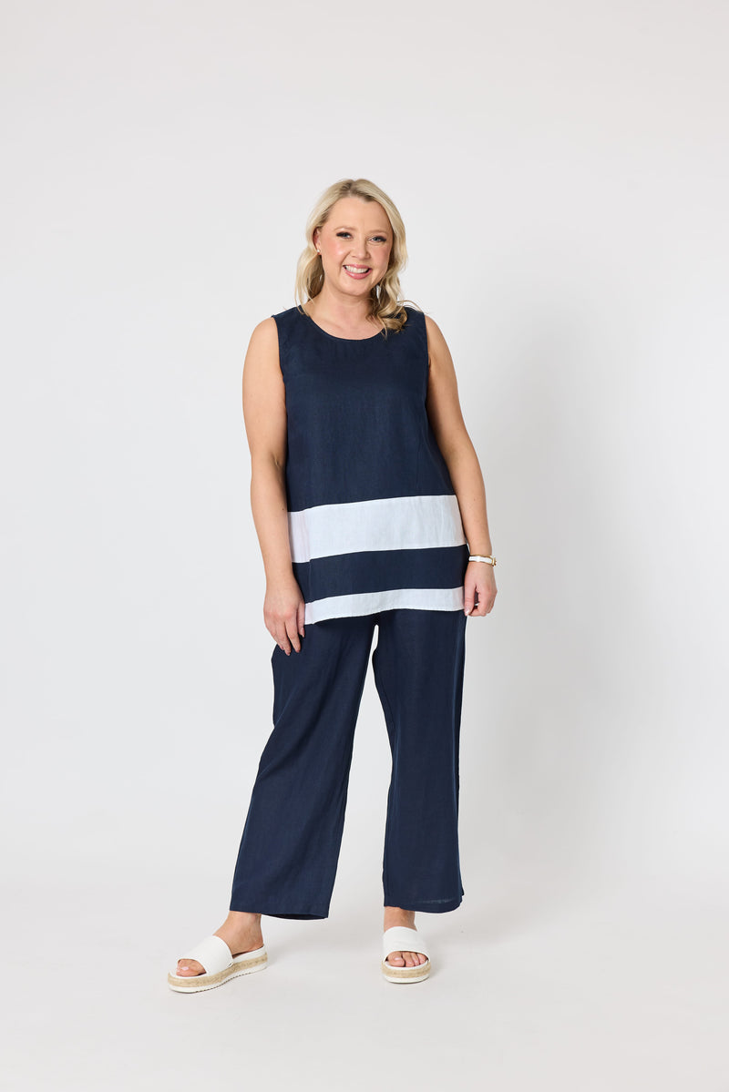 Load image into Gallery viewer, Gordon Smith Womens Chloe Contrast Linen Top
