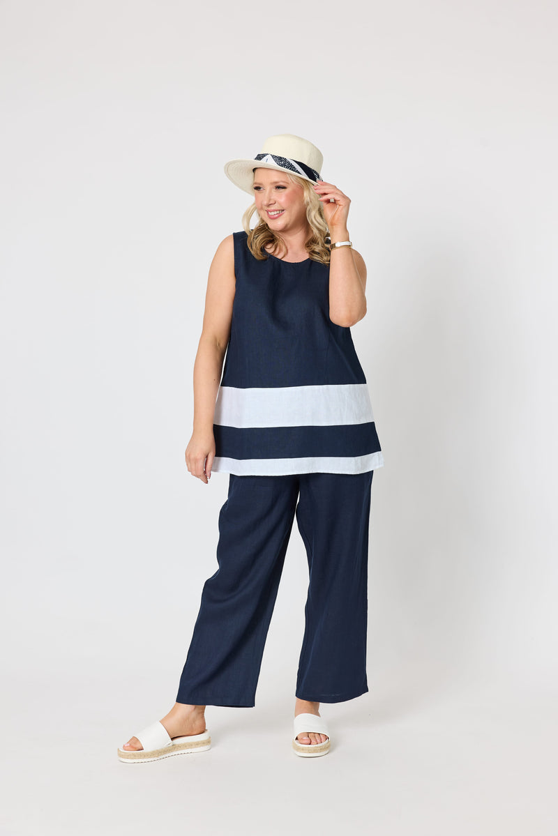 Load image into Gallery viewer, Gordon Smith Womens Chloe Contrast Linen Top
