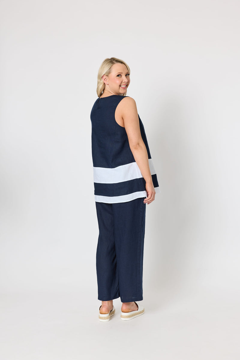 Load image into Gallery viewer, Gordon Smith Womens Chloe Contrast Linen Top
