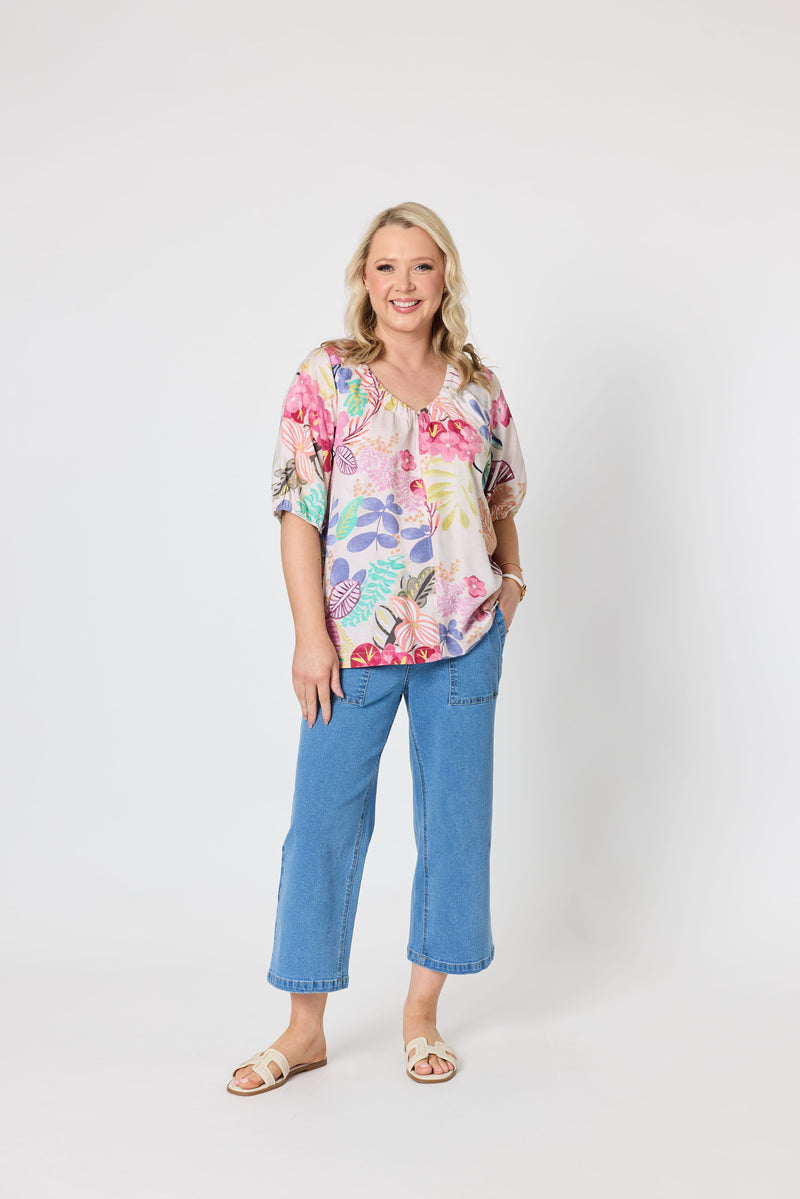 Load image into Gallery viewer, Gordon Smith Womens Desert Rose Floral Print Top
