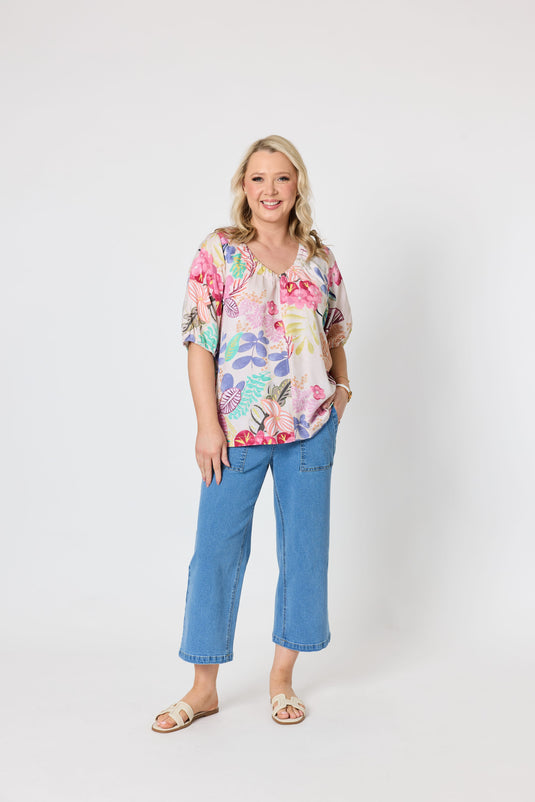 Gordon Smith Womens Desert Rose Floral Print Top