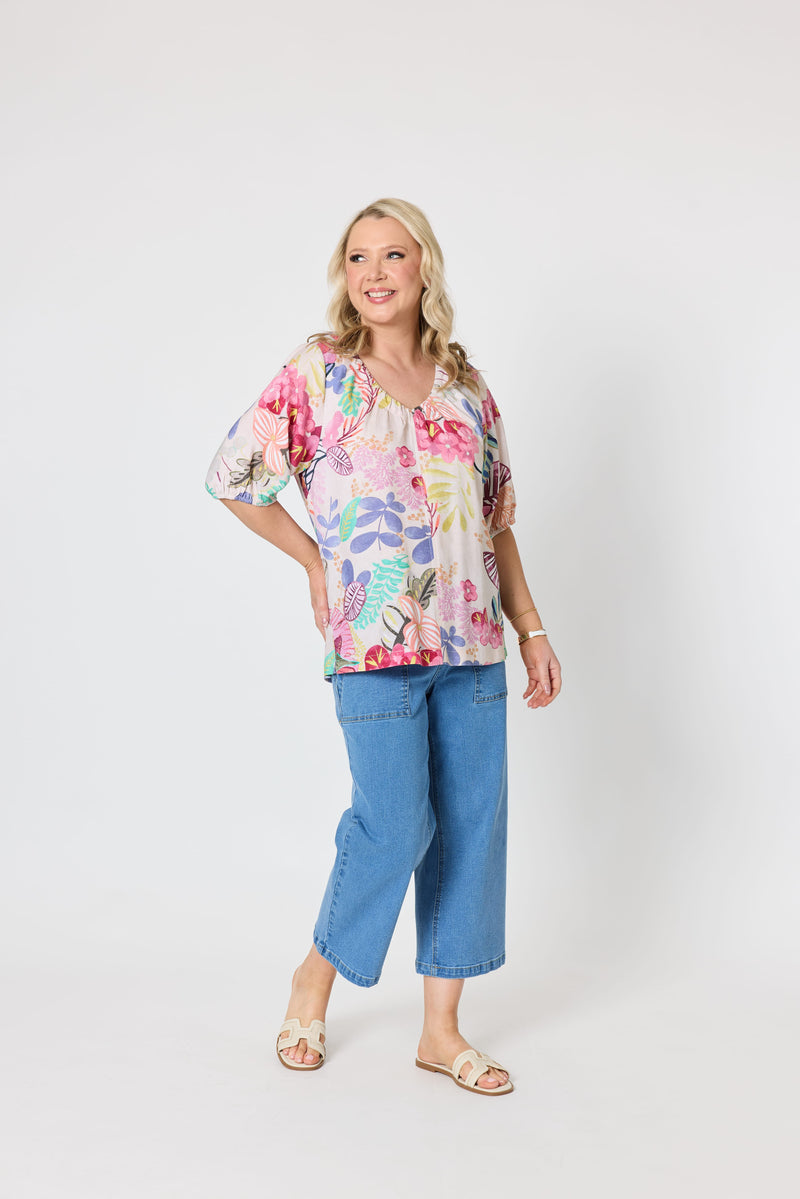 Load image into Gallery viewer, Gordon Smith Womens Desert Rose Floral Print Top
