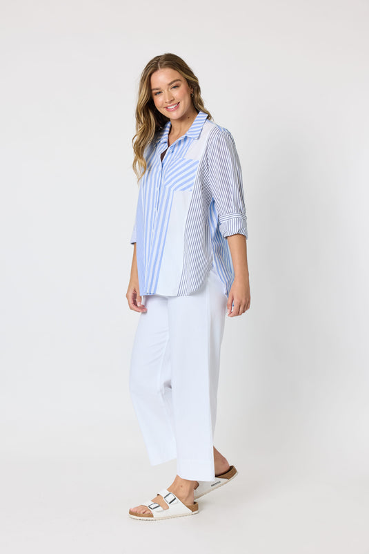 Threadz Womens Miramar Stripe Print Shirt