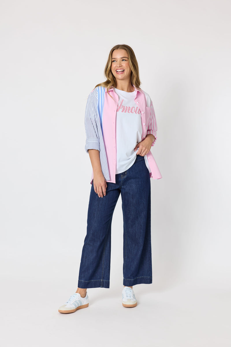 Load image into Gallery viewer, Threadz Womens Miramar Stripe Print Shirt
