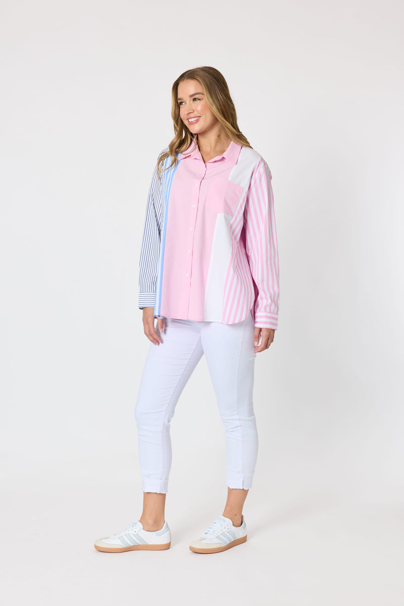 Load image into Gallery viewer, Threadz Womens Miramar Stripe Print Shirt

