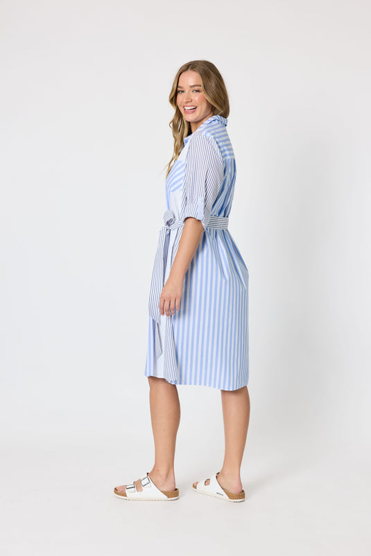 Threadz Womens Miramar Stripe Print Shirt Dress