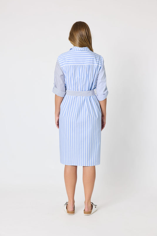 Threadz Womens Miramar Stripe Print Shirt Dress