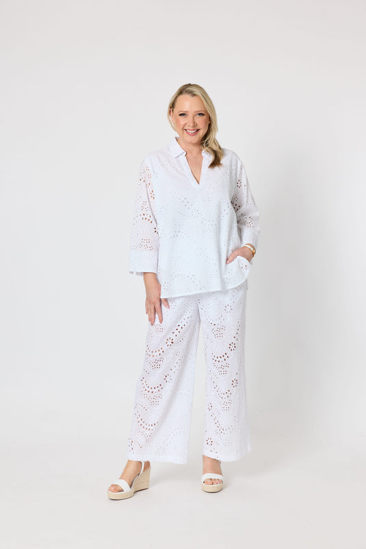 Gordon Smith Womens Belle Broderie Top - White