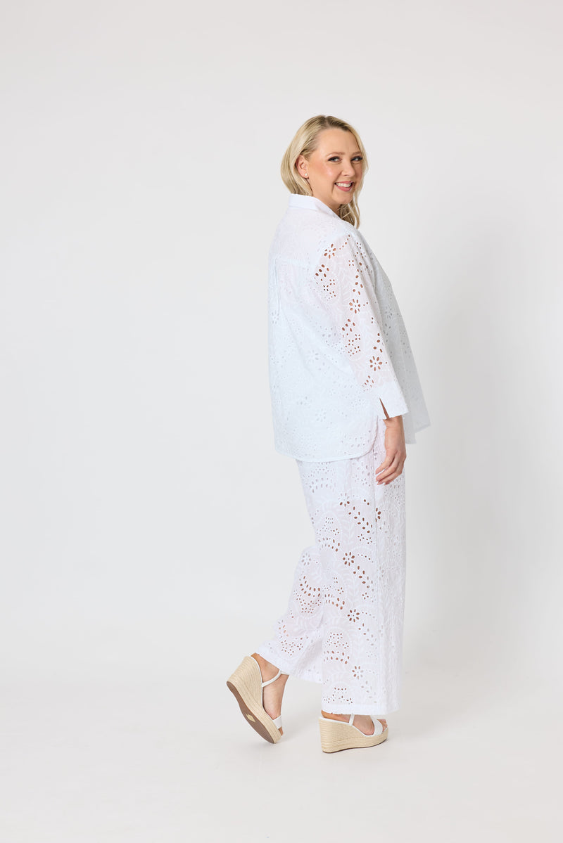 Load image into Gallery viewer, Gordon Smith Womens Belle Broderie Top - White
