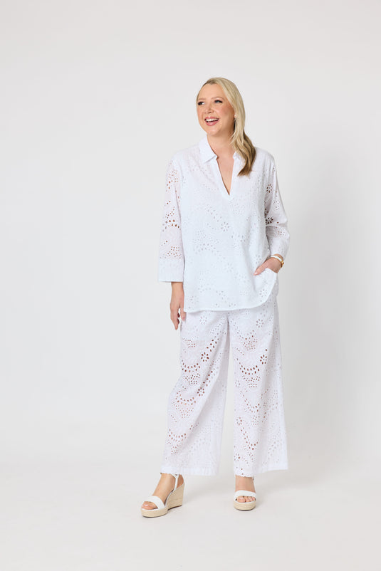 Gordon Smith Womens Belle Broderie Top - White