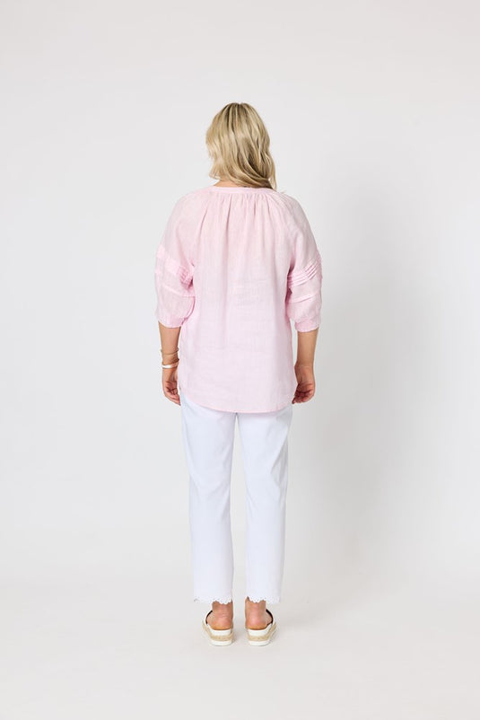 Gordon Smith Womens Katie Linen Top - Pale Pink