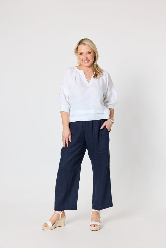 Load image into Gallery viewer, Gordon Smith Womens Katie Linen Top - White
