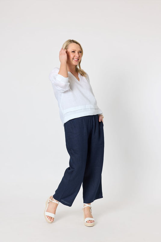 Gordon Smith Womens Katie Linen Top - White