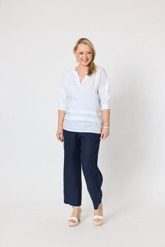 Gordon Smith Womens Katie Linen Top - White