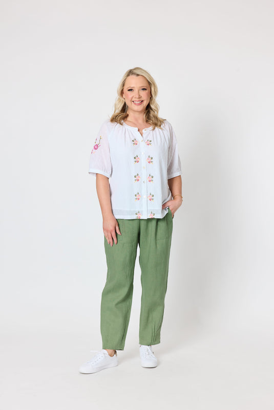 Gordon Smith Womens Desert Rose Embroidered Top