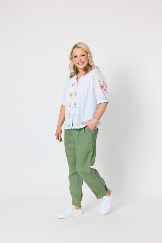 Gordon Smith Womens Desert Rose Embroidered Top