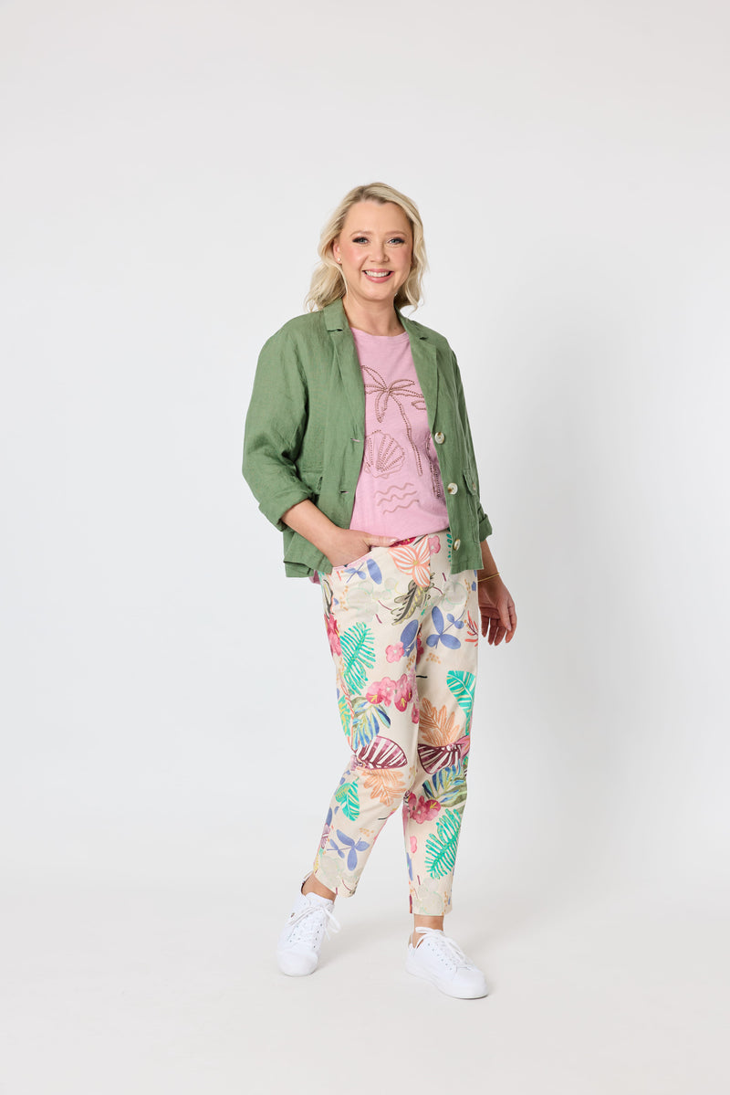 Load image into Gallery viewer, Gordon Smith Womens Desert Rose Floral Print Slim Leg Pant
