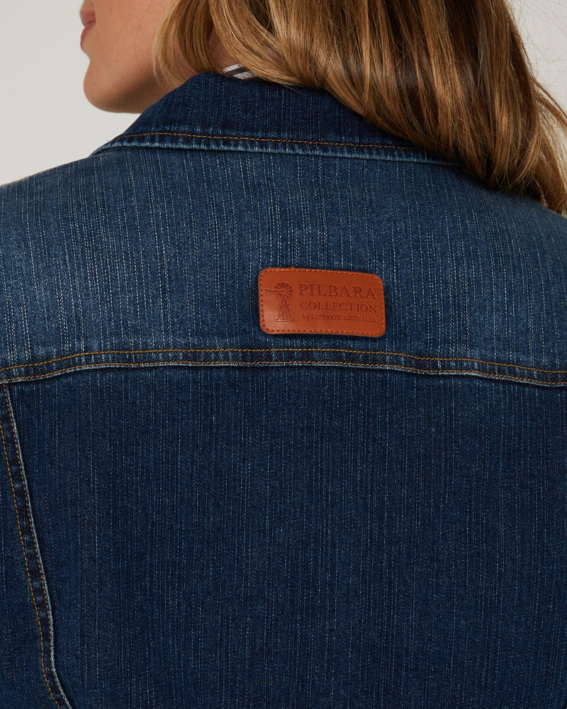 Load image into Gallery viewer, Pilbara Womens Lauren Sherpa-Lined Jacket - Dark Indigo
