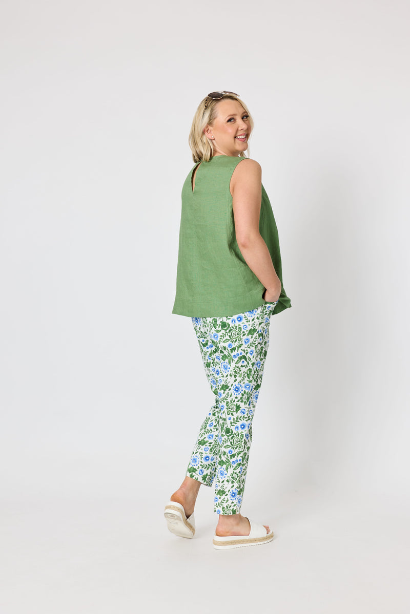 Load image into Gallery viewer, Gordon Smith Womens Bayside Floral Print Slim Leg Pant - Fern Multi
