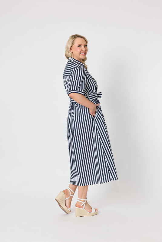 Gordon Smiths Womens Riviera Stipe Print Shirtdress