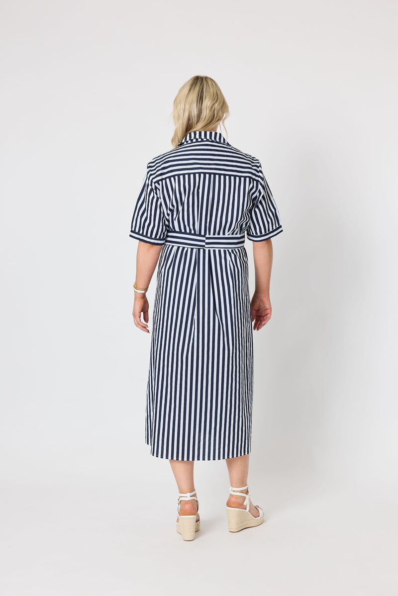 Load image into Gallery viewer, Gordon Smiths Womens Riviera Stipe Print Shirtdress

