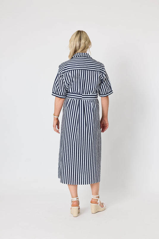 Gordon Smiths Womens Riviera Stipe Print Shirtdress