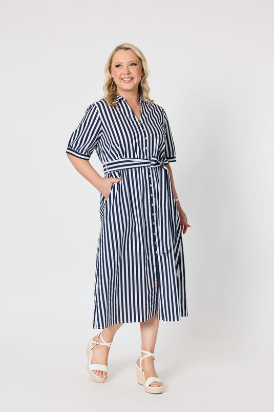 Gordon Smiths Womens Riviera Stipe Print Shirtdress
