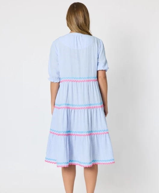 Threadz Womens Canopy Ric Rac Dress - Pale Blue