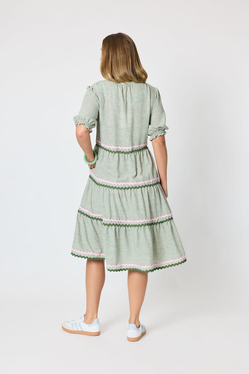Load image into Gallery viewer, Threadz Womens Canopy Ric Rac Dress
