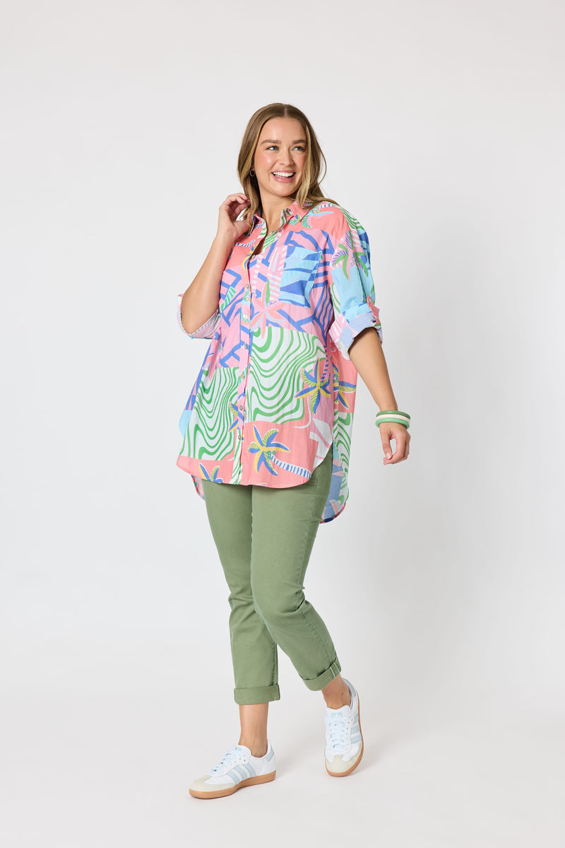 Load image into Gallery viewer, Threadz Womens Urban Jungle Print Shirt
