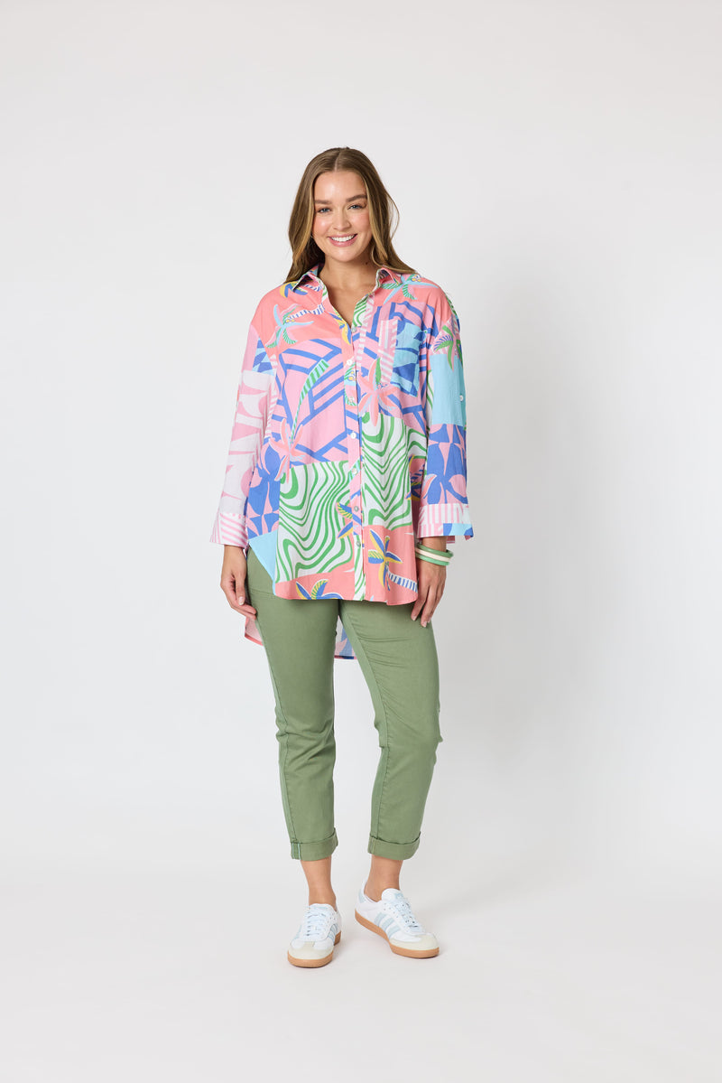 Load image into Gallery viewer, Threadz Womens Urban Jungle Print Shirt

