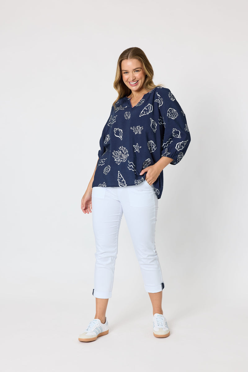 Load image into Gallery viewer, Threadz Womens Montecito Print Top
