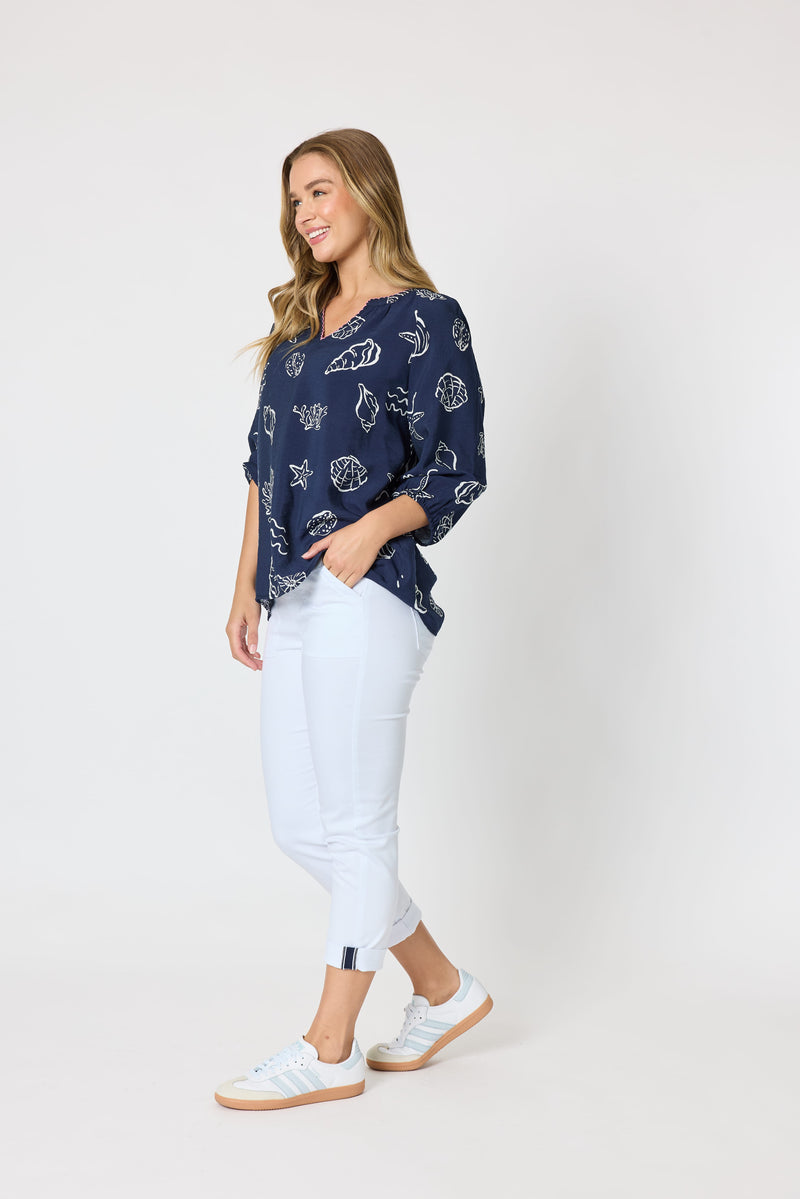 Load image into Gallery viewer, Threadz Womens Montecito Print Top
