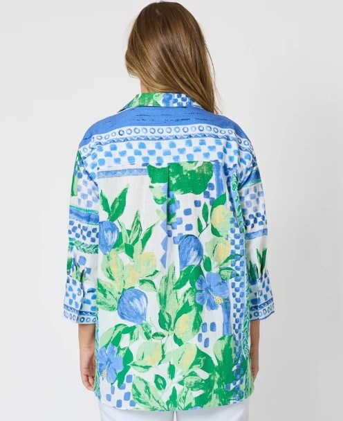 Load image into Gallery viewer, Threadz Womens Limoncello Print Shirt - Apple Multi
