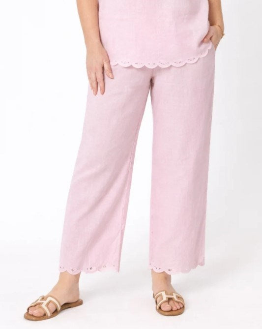 Gordon Smith Womens Lilly Linen Pant - Pale Pink