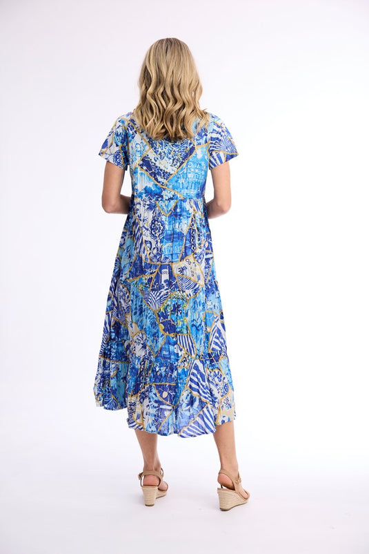Orientique Womens 50yrs Oriental Dress Midi Square Neckline